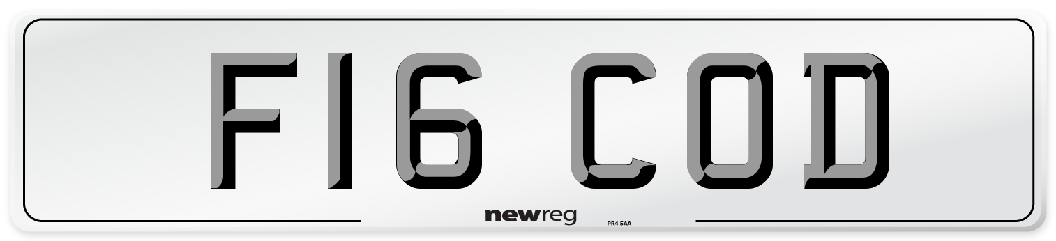 F16 COD Number Plate from New Reg